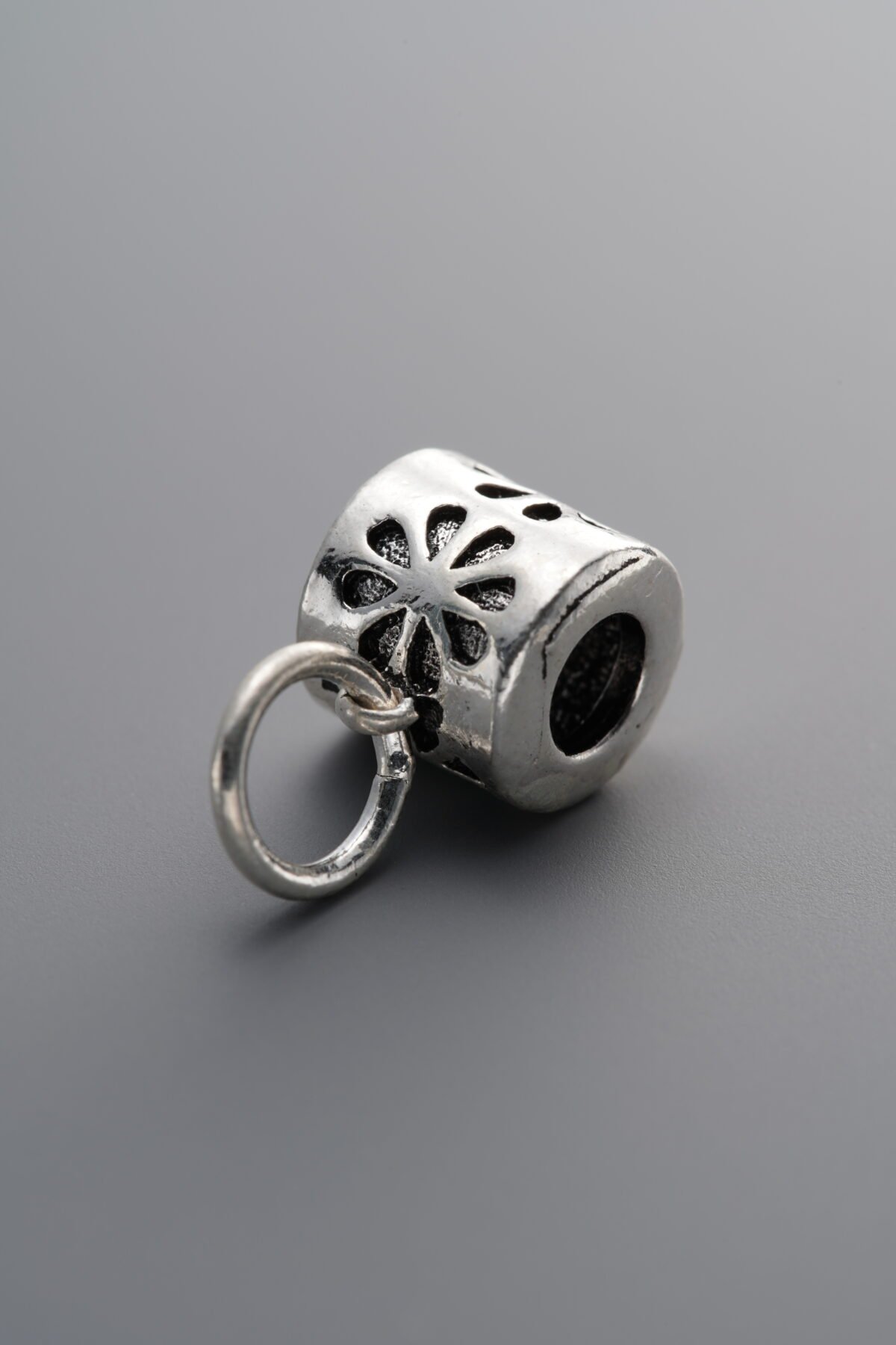 925 Sterling Silver-Antiqued-Patterned 3-Way Connector-10mm - Image 2