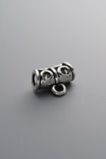 925 Sterling Silver-Antiqued-Openwork Bent Tube 3-Way Connector-11mm - Image 4