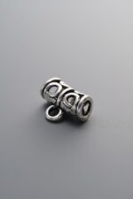 925 Sterling Silver-Antiqued-Openwork Bent Tube 3-Way Connector-11mm