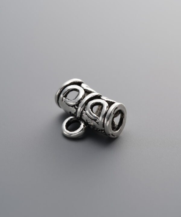 925 Sterling Silver-Antiqued-Openwork Bent Tube 3-Way Connector-11mm
