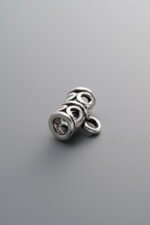 925 Sterling Silver-Antiqued-Openwork Bent Tube 3-Way Connector-11mm - Image 2