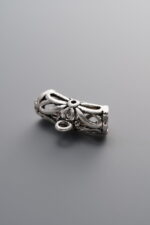 925 Sterling Silver-Antiqued-Openwork Bent Tube 3-Way Connector-14mm - Image 4
