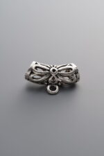925 Sterling Silver-Antiqued-Openwork Bent Tube 3-Way Connector-14mm - Image 3
