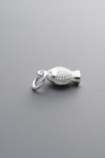 925 Sterling Silver-Bright-Petite Fish Pendant-12mm - Image 3