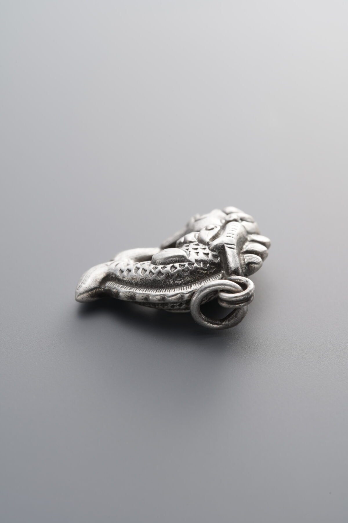 925 Sterling Silver-Antiqued-Capricorn Fish Pendant-20mm - Image 3