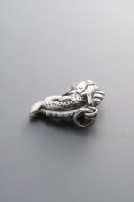 925 Sterling Silver-Antiqued-Capricorn Fish Pendant-20mm - Image 3
