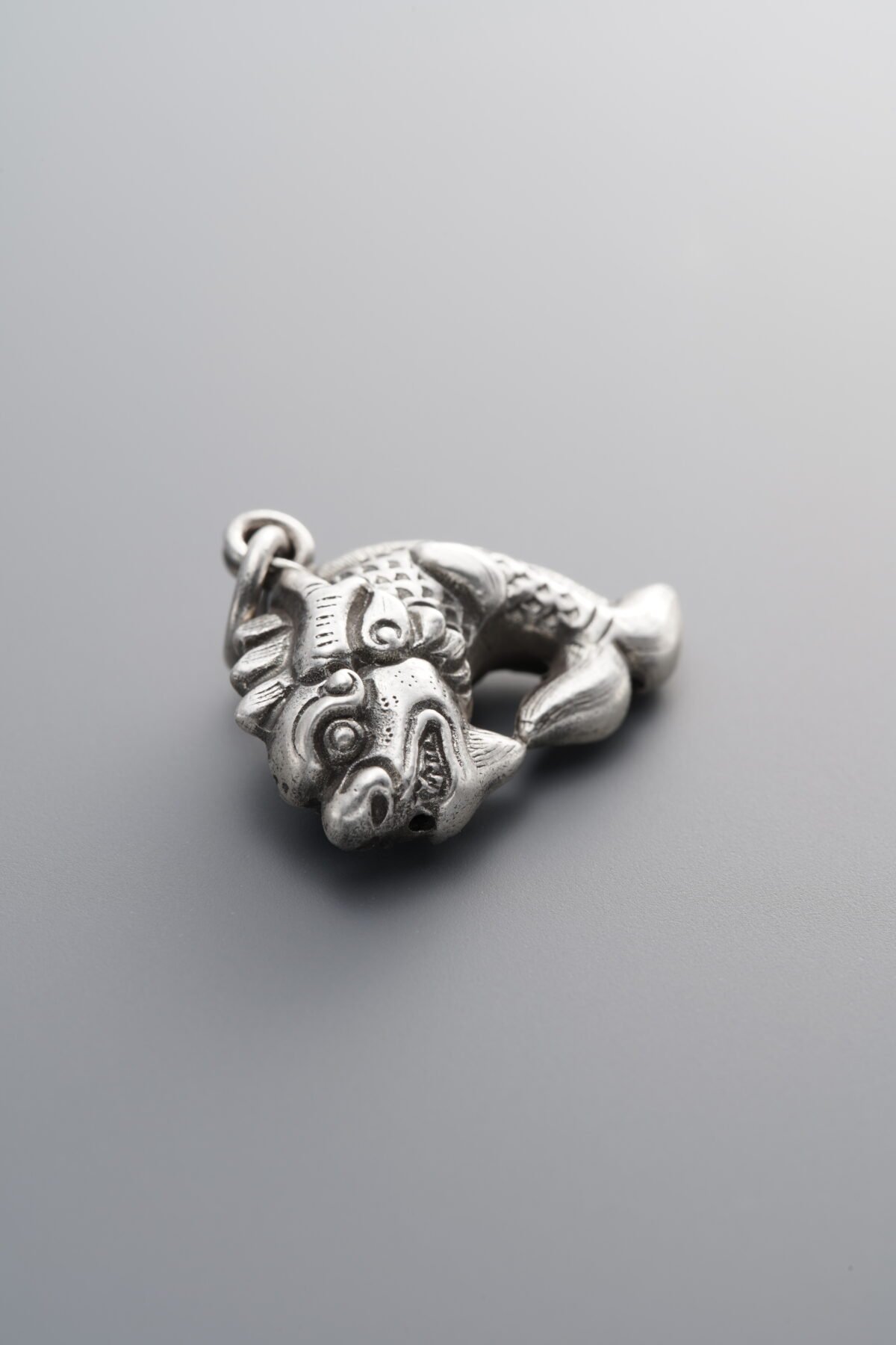 925 Sterling Silver-Antiqued-Capricorn Fish Pendant-20mm - Image 2