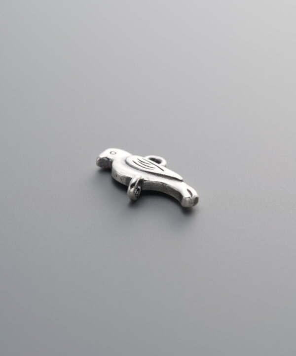 925 Sterling Silver-Antiqued-Bird Double-Eye Charm-12mm