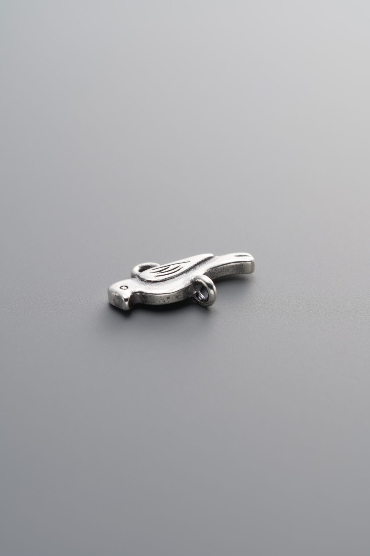 925 Sterling Silver-Antiqued-Bird Double-Eye Charm-12mm - Image 3
