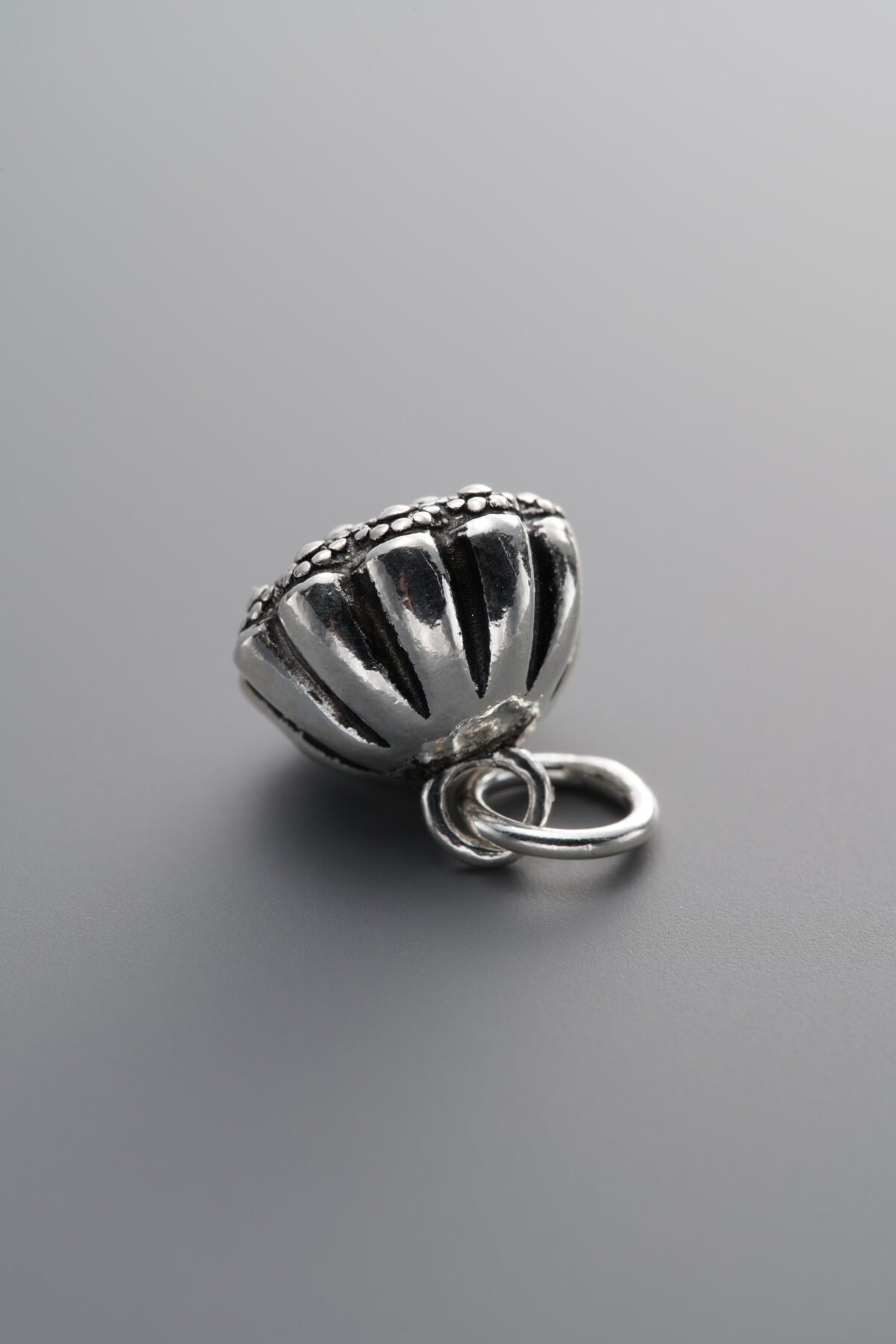 925 Sterling Silver-Antiqued-Lotus Pod Pendant-11mm - Image 3