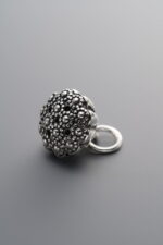 925 Sterling Silver-Antiqued-Lotus Pod Pendant-11mm - Image 2