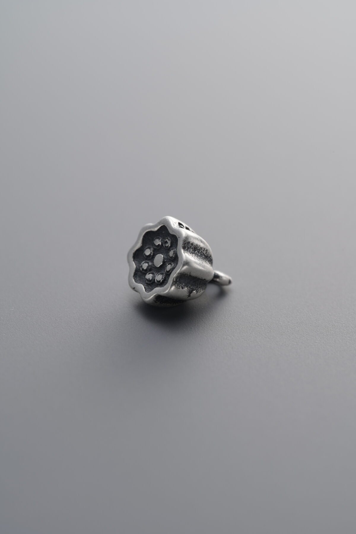 925 Sterling Silver-Antiqued-Lotus Pod Pendant-6mm - Image 1