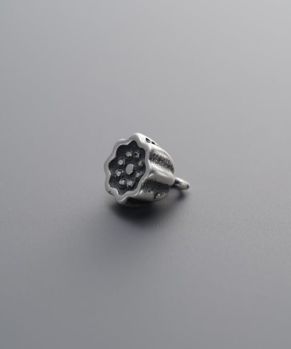 925 Sterling Silver-Antiqued-Lotus Pod Pendant-6mm