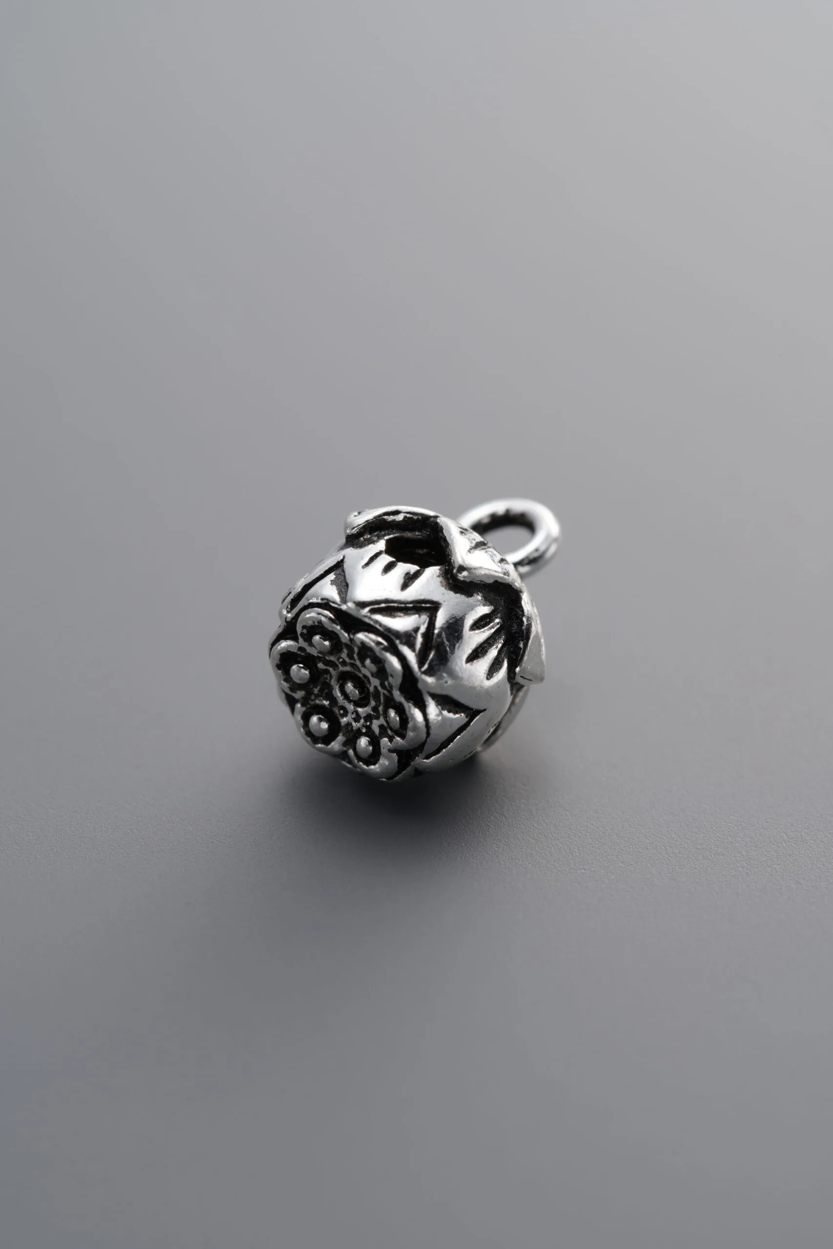 925 Sterling Silver-Antiqued-Lotus Pod Pendant-10mm - Image 1