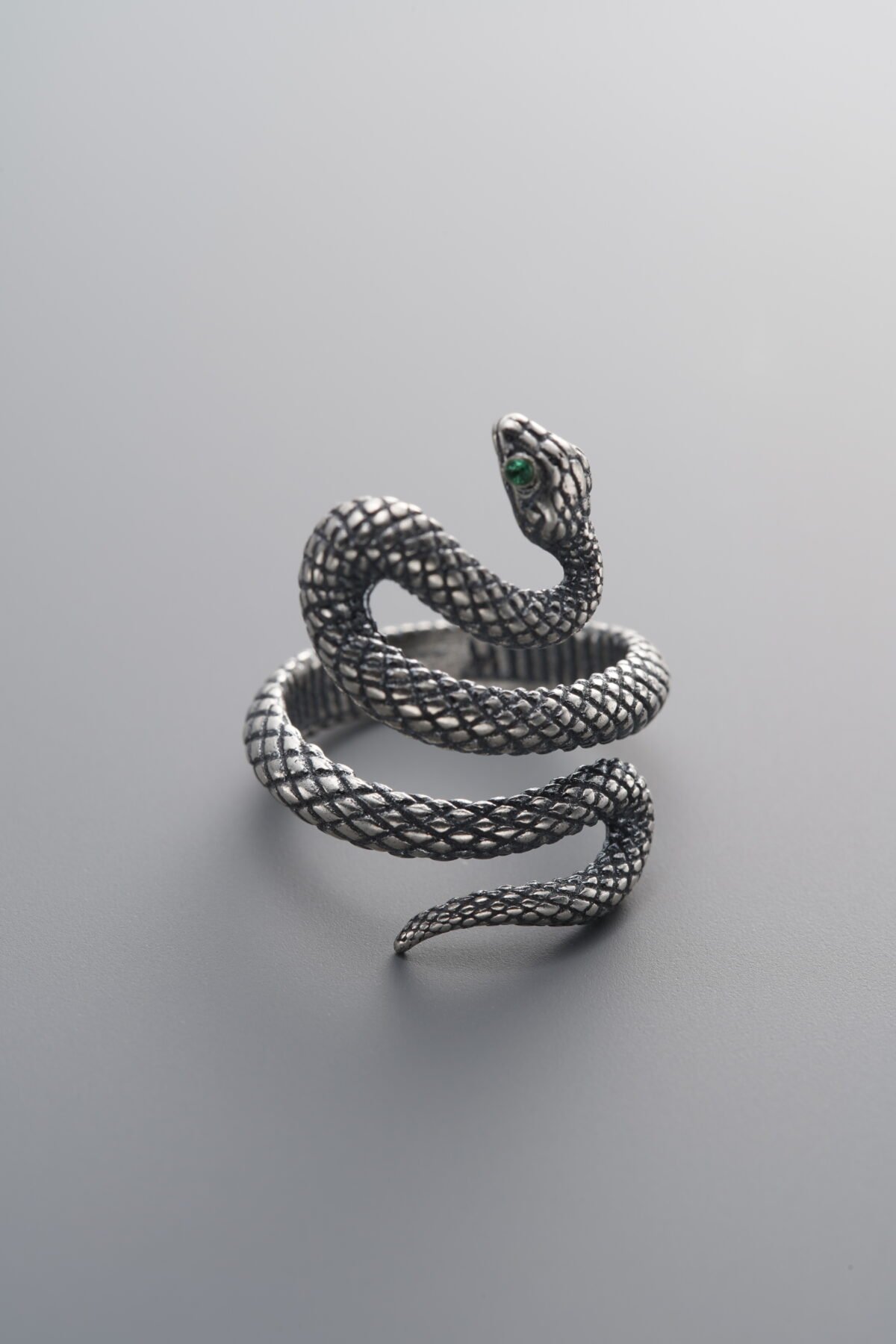 925 Sterling Silver-Antiqued-Snake Spacer Bead-20mm - Image 1