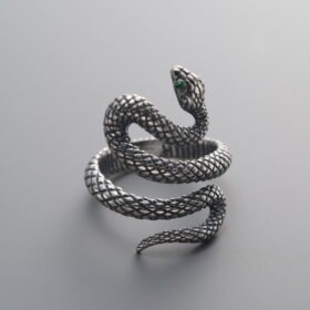 925 Sterling Silver-Antiqued-Snake Spacer Bead-20mm