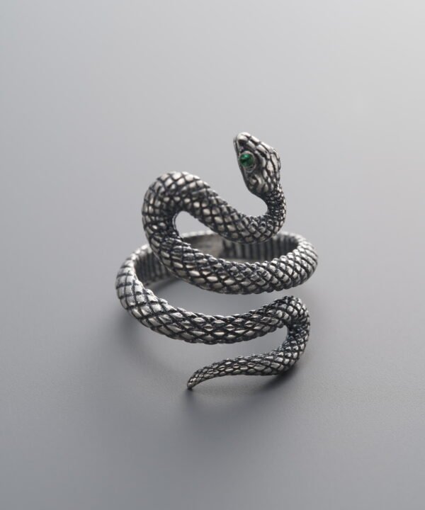 925 Sterling Silver-Antiqued-Snake Spacer Bead-20mm