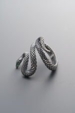 925 Sterling Silver-Antiqued-Snake Spacer Bead-20mm - Image 2