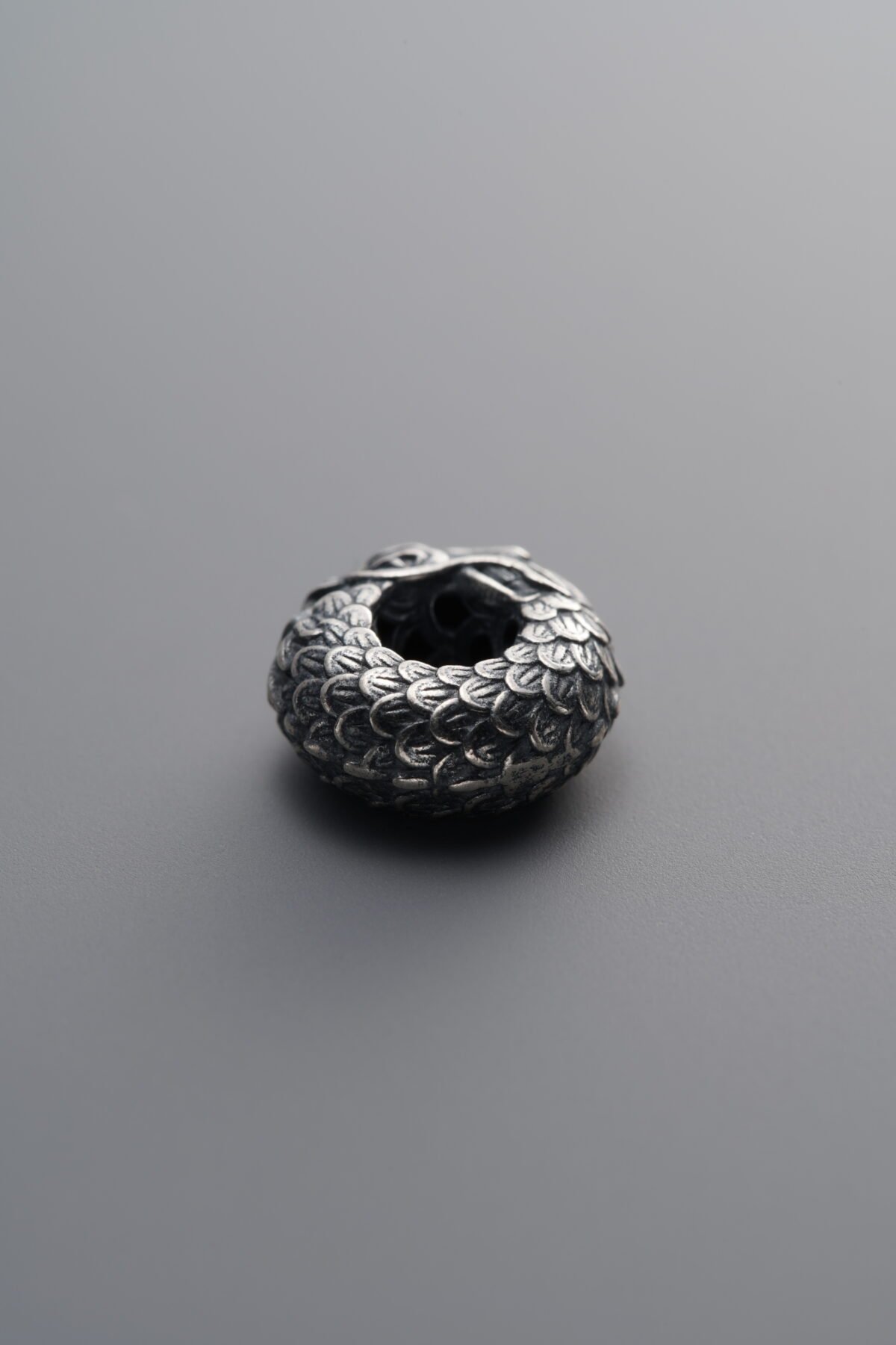 925 Sterling Silver-Antiqued-Dragon Spacer Bead-9mm - Image 3