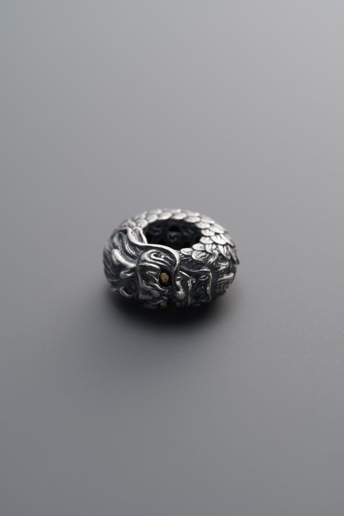 925 Sterling Silver-Antiqued-Dragon Spacer Bead-9mm - Image 1