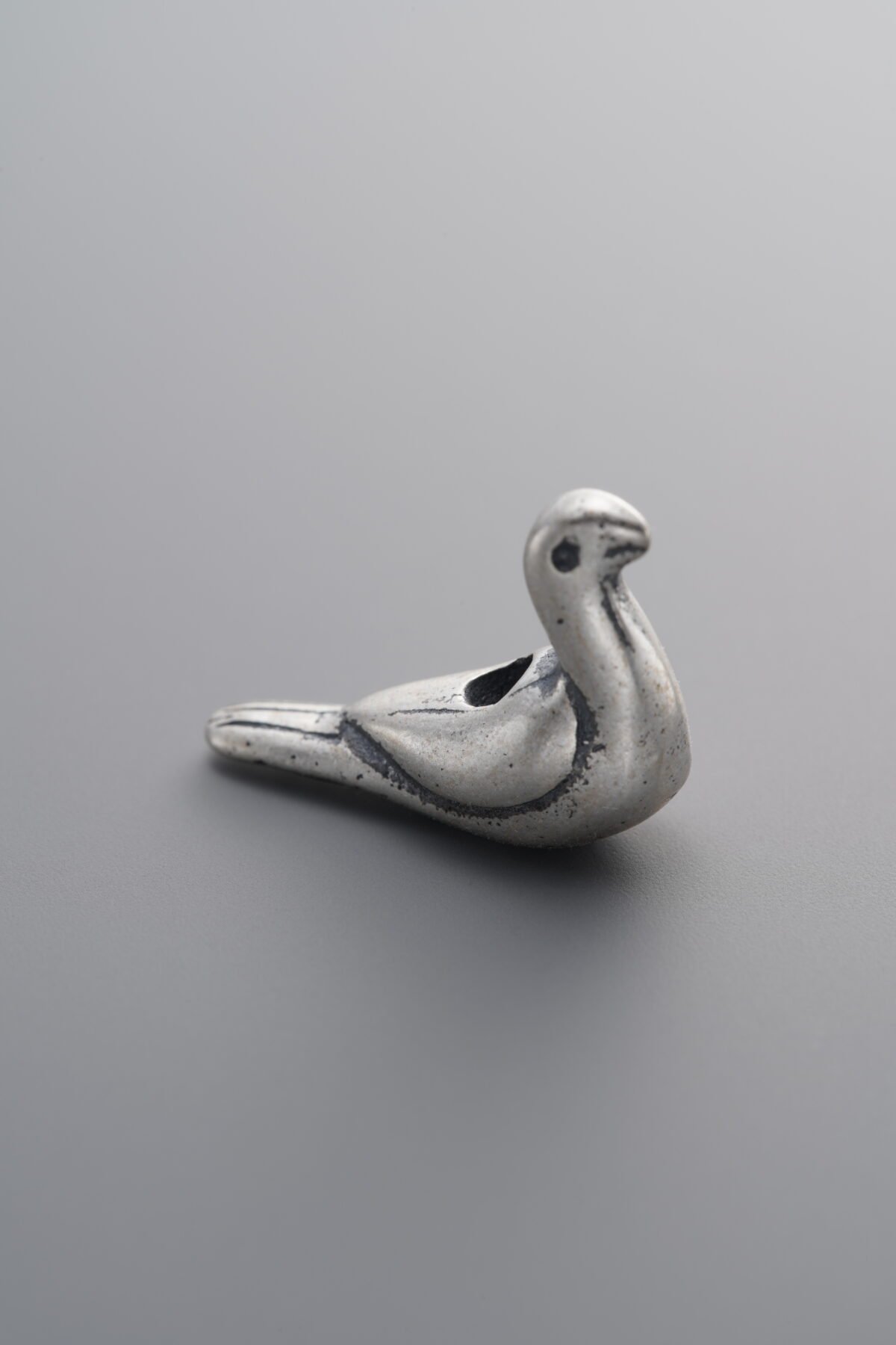 925 Sterling Silver-Antiqued-Auspicious Bird Spacer Bead-17mm - Image 1
