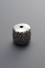 925 Silver-Vintage-Cloud Pattern Barrel Bead-9mm - Image 3