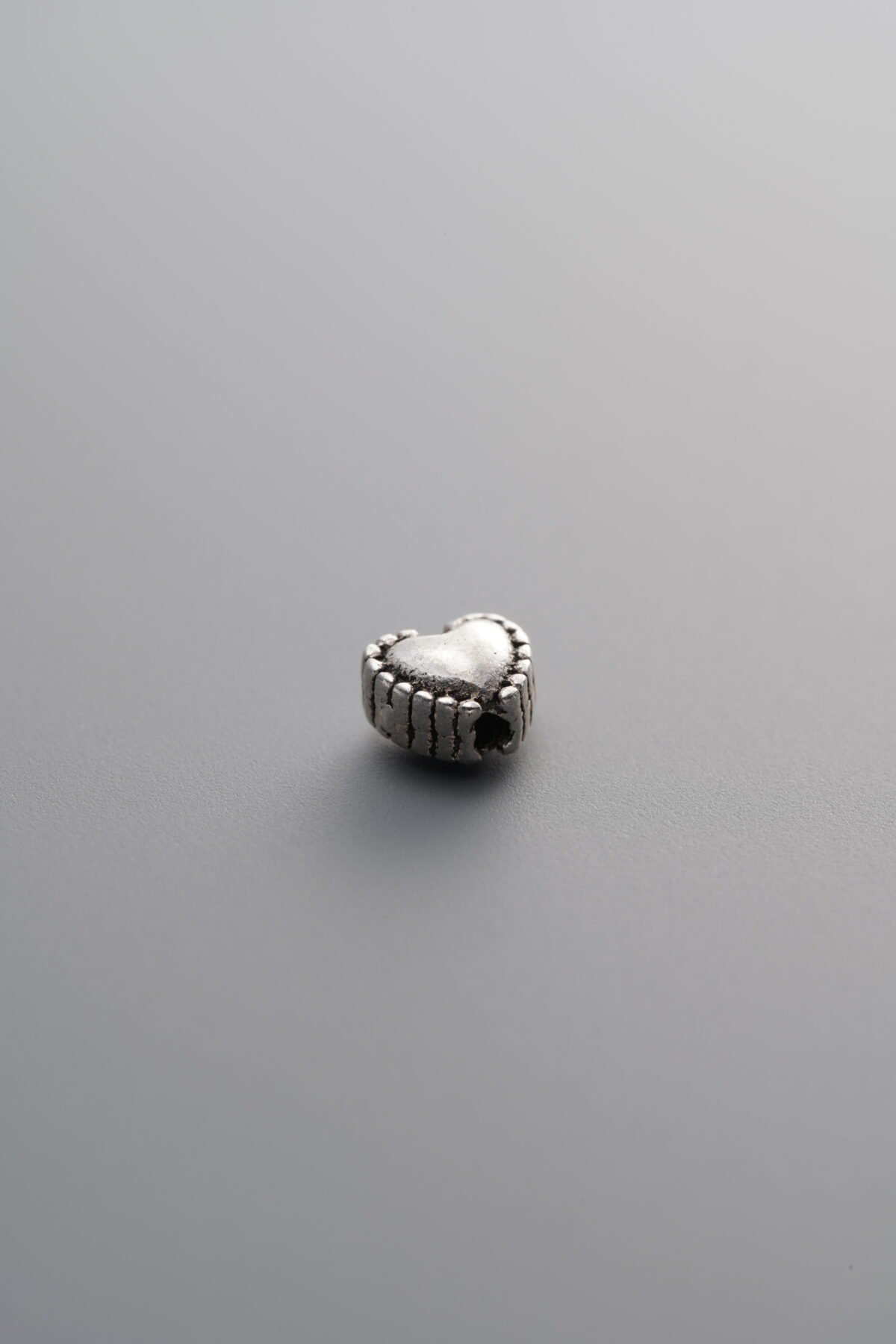 925 Sterling Silver-Antiqued-Heart Spacer Bead-5mm - Image 1