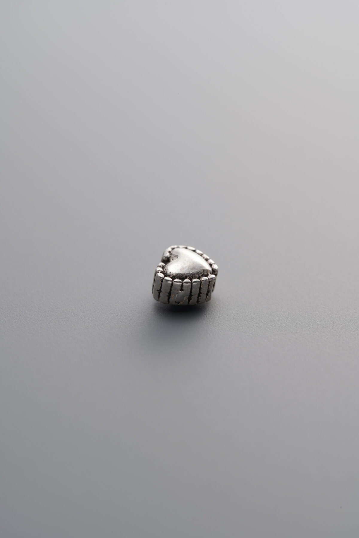925 Sterling Silver-Antiqued-Heart Spacer Bead-5mm - Image 3