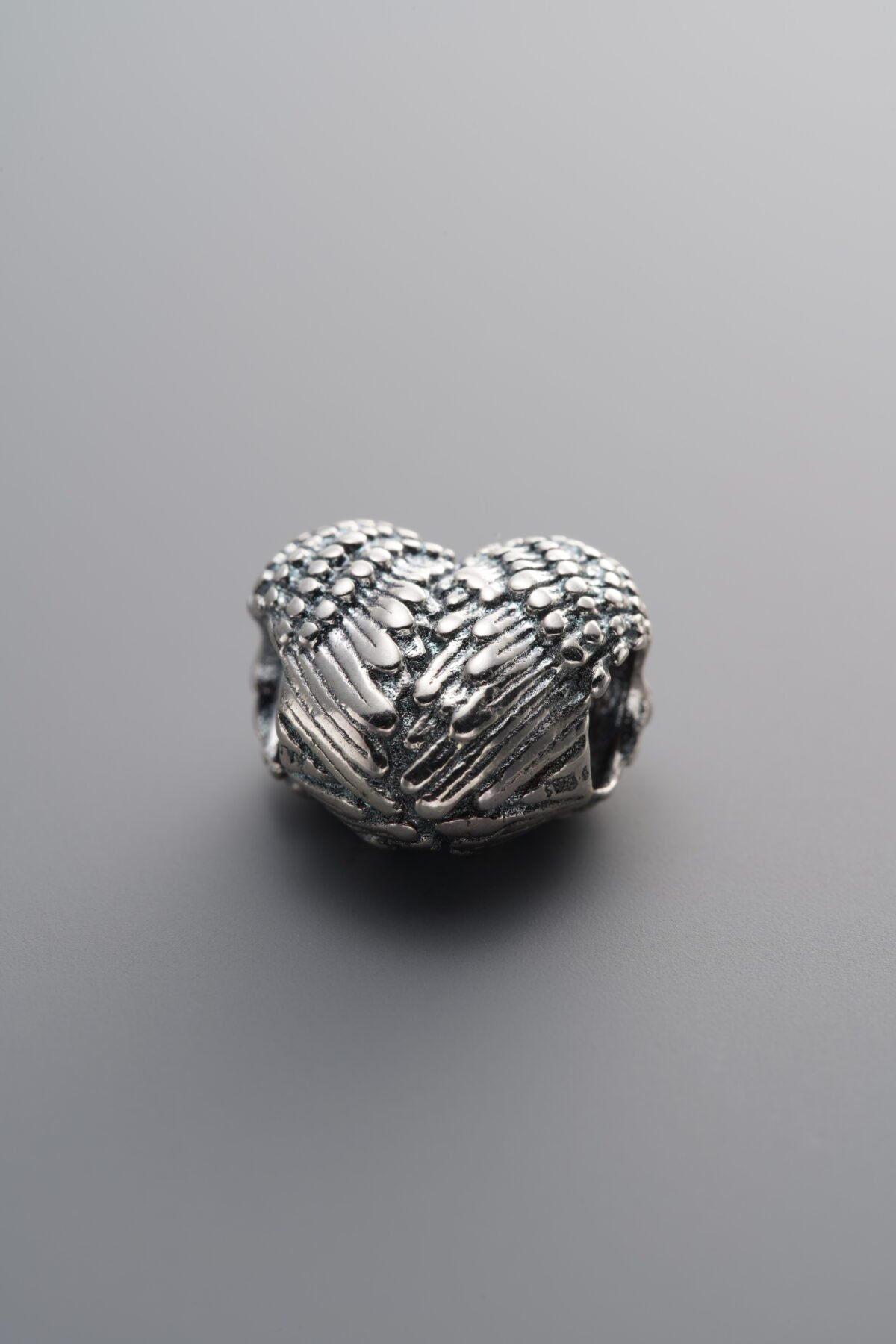 925 Sterling Silver-Antiqued-Wing Heart Spacer Bead-17mm - Image 3