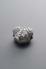 925 Silver-Vintage-Wing Heart Spacer Bead-17mm - Image 3