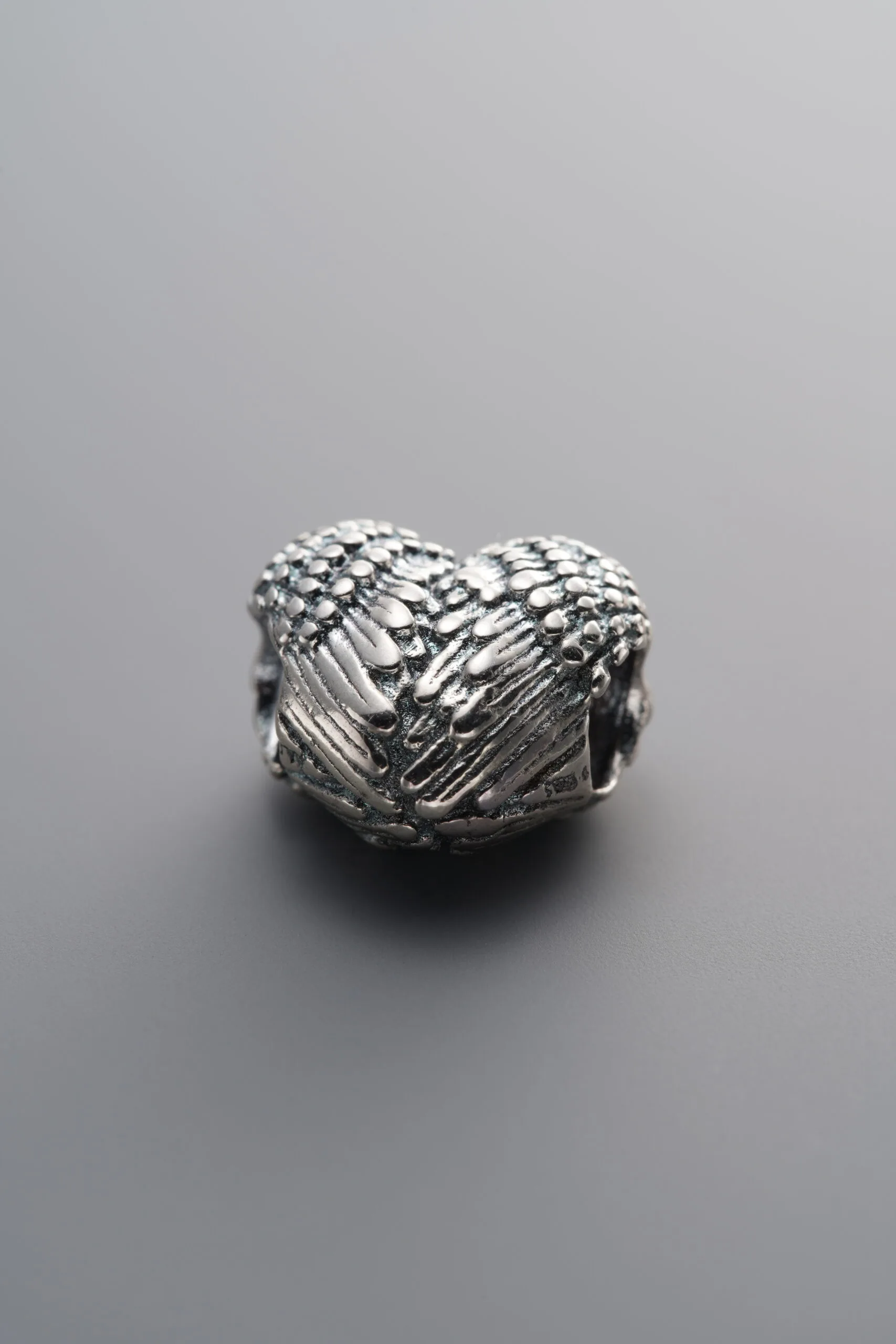925 Sterling Silver-Antiqued-Wing Heart Spacer Bead-17mm - Image 3