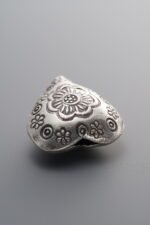 925 Sterling Silver-Antiqued-Patterned Heart Spacer Bead-16mm