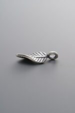 925 Sterling Silver-Antiqued-Leaf Pendant-16mm - Image 3