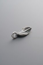 925 Sterling Silver-Antiqued-Leaf Pendant-16mm - Image 2