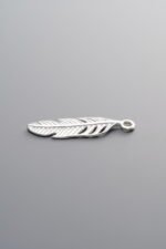 925 Silver-Plain-Feather Pendant-18mm - Image 2