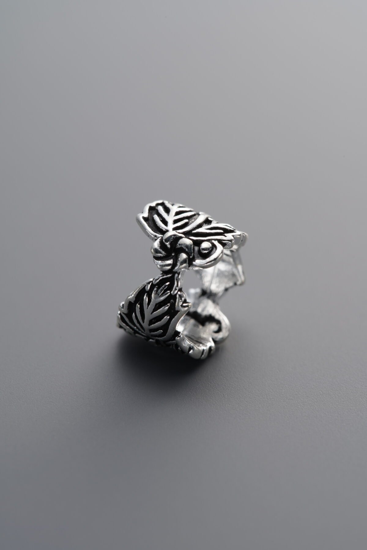 925 Sterling Silver-Antiqued-Leaf Spacer Bead-9mm - Image 4