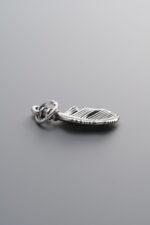 925 Sterling Silver-Antiqued-Feather Pendant-16mm - Image 2