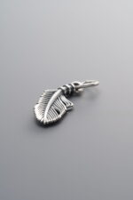 925 Sterling Silver-Antiqued-Feather Pendant-16mm - Image 3