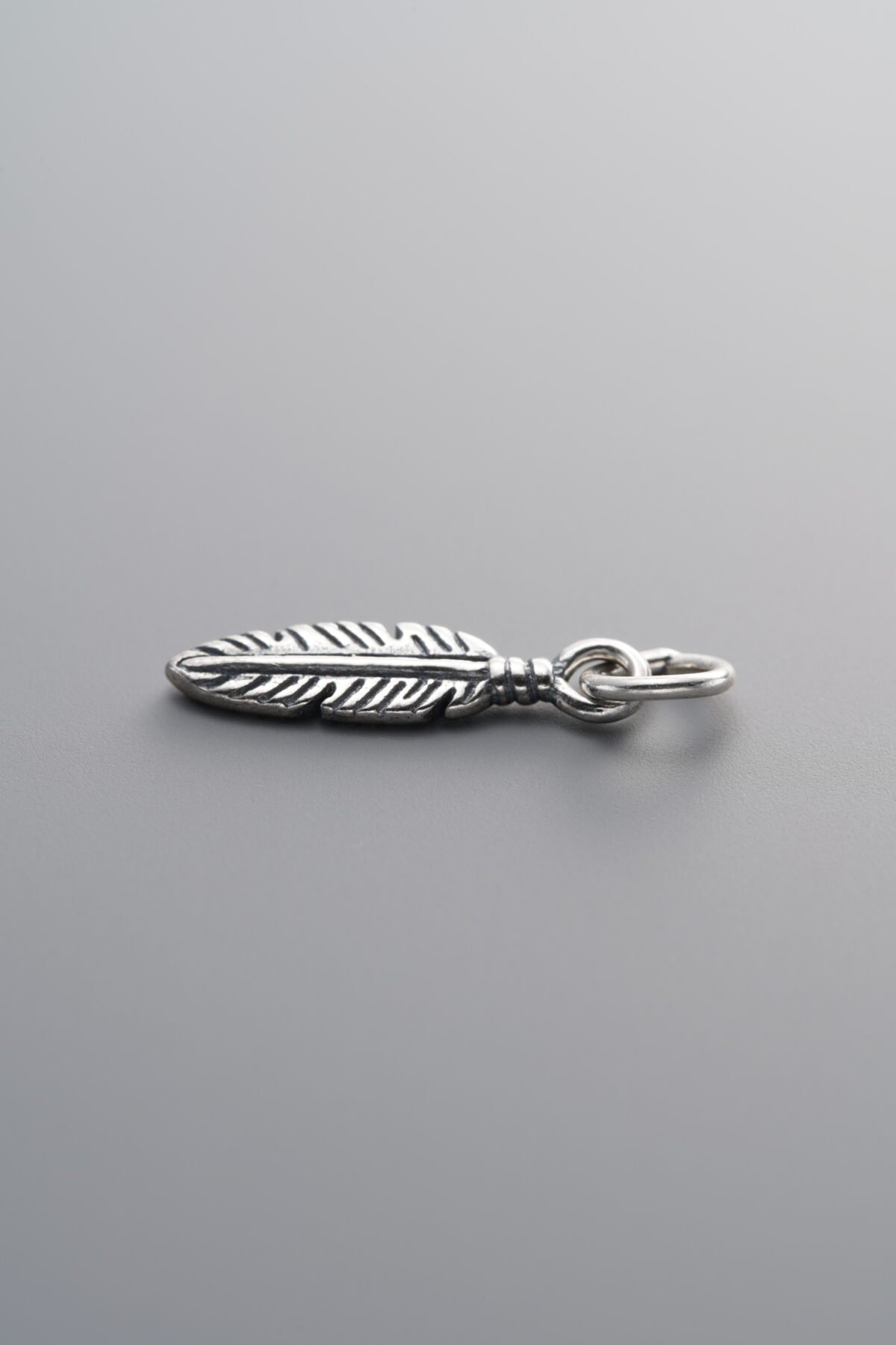 925 Sterling Silver-Antiqued-Feather Pendant-15mm - Image 2