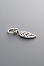 925 Sterling Silver-Antiqued-Leaf Pendant-15mm - Image 2