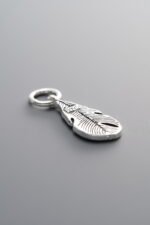 925 Sterling Silver-Antiqued-Feather Pendant-18mm - Image 3