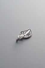 925 Sterling Silver-Antiqued-Leaf Pendant-13mm - Image 2