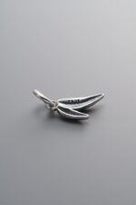 925 Sterling Silver-Antiqued-Double Leaf Pendant-13mm - Image 4