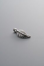 925 Sterling Silver-Antiqued-Leaf Pendant-13mm - Image 2