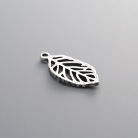 925 Silver-Vintage-Openwork Leaf Pendant-19mm
