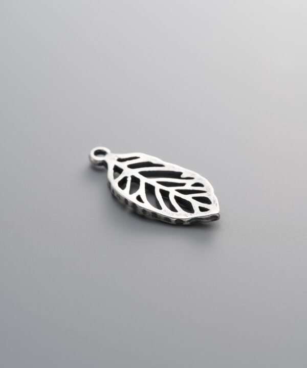 925 Silver-Vintage-Openwork Leaf Pendant-19mm