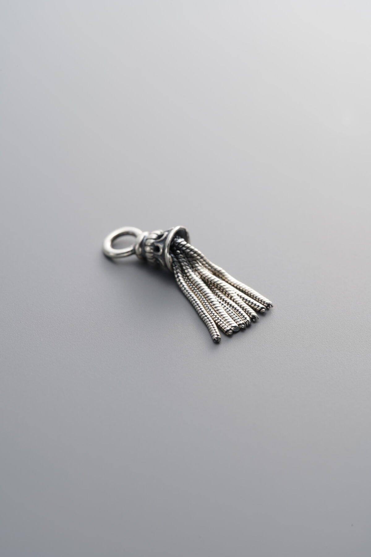 925 Sterling Silver-Antiqued-Bell Tassel Pendant-19mm - Image 3