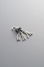 925 Sterling Silver-Antiqued-Bell Tassel Pendant-19mm - Image 2