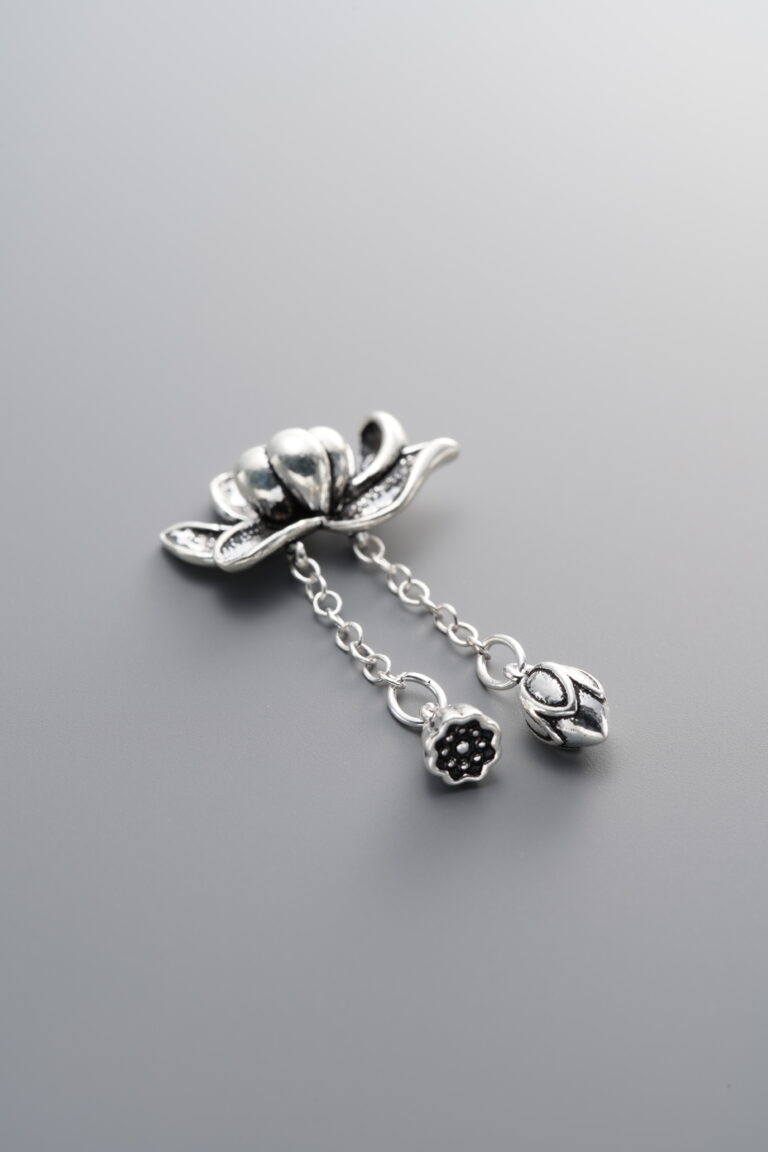Lotus Flower & Seed Pod Tassel Pendant