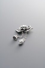 925 Silver-Vintage-Lotus Flower Seed Pod Tassel Pendant-32mm - Image 4